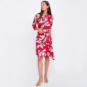 zara dress with printed belt
